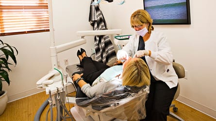 Dr. Staph with a patient in the treatment room